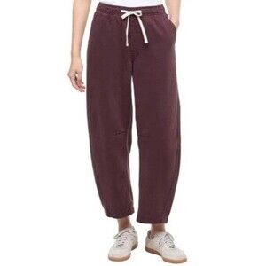 Gap Womens Pull On Pant XL Dark Purple NWT Cotton Elastic Waist Barrel Leg